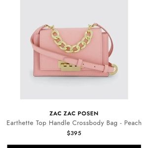 Zac posen earthette top handle crossbody peach color